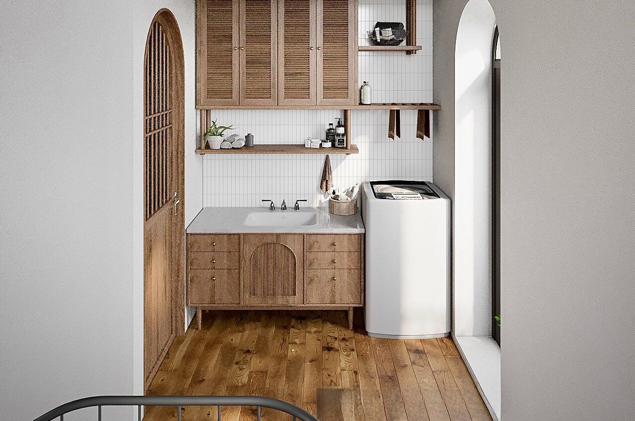 Thiết kế nội thất  phòng bếp nhà ống 5m - có vách ngăn